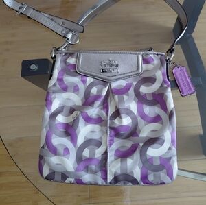 Coach Purple and Cream Crossbody Bag